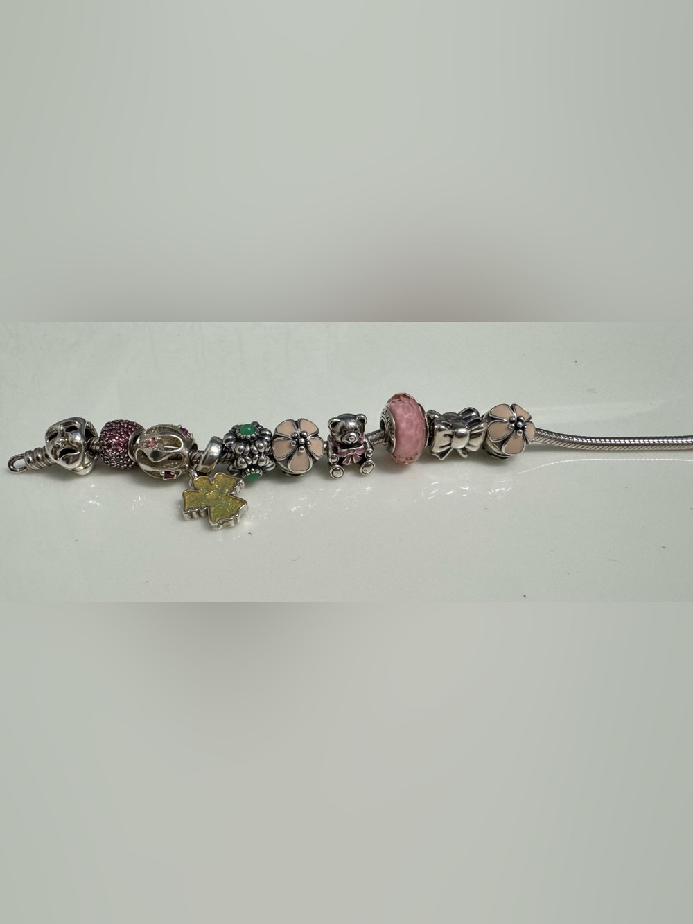 Authentic Pandora Sterling Silver Charm Bracelet with Charms (Some Retired!)